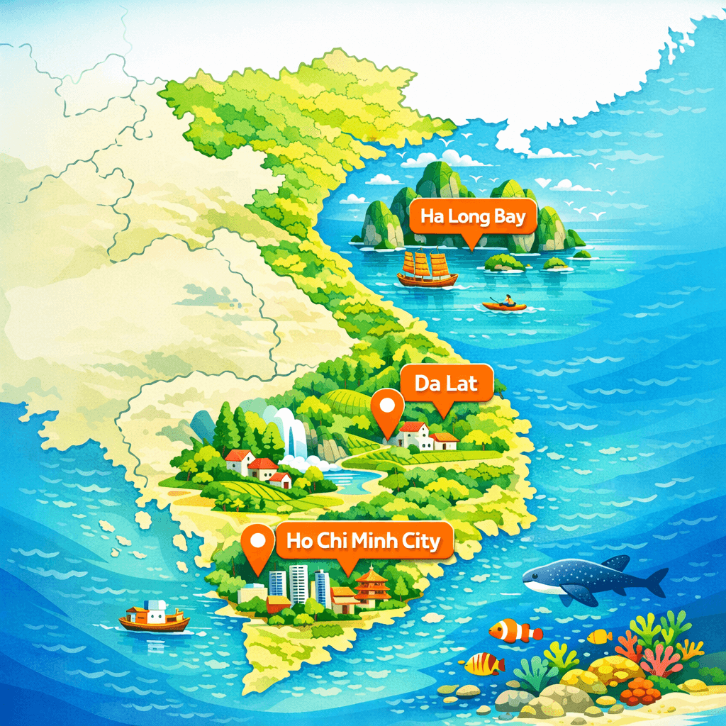 Vietnam map locations